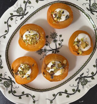 abrikoos met geitenkaas