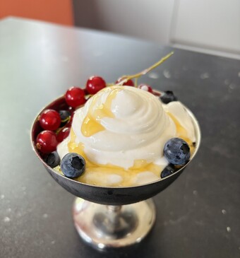 Frozen yoghurt met rood fruit