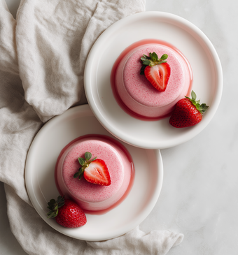 aardbeien panna cotta