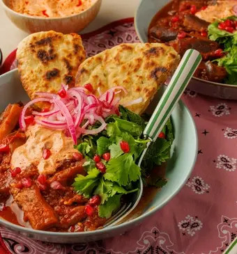 Auberginestoof met flatbread