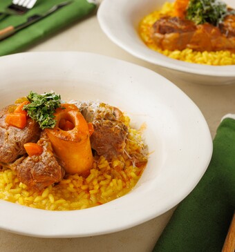 Ossobuco met risotto alla Milanese