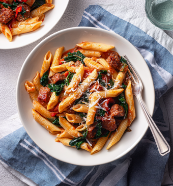 Chorizo-pasta met tomatensaus
