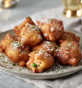 hartige oliebollen met zalm