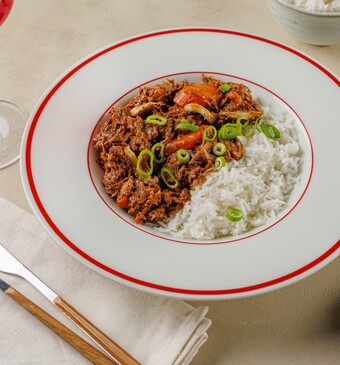 Boeuf Bourguignon met shiitakes en szechuan  