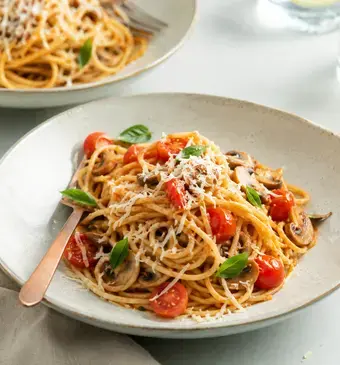 Spaghetti met champignons