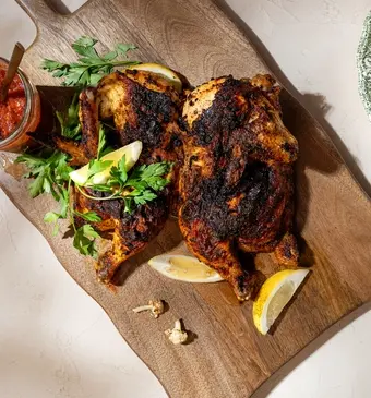 Gevlinderde kip met ras el hanout 