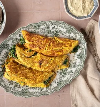 Portobello-spinazieomelet