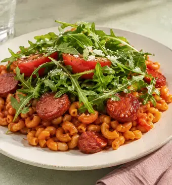 Pittige macaroni met chorizo