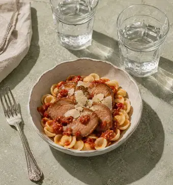 pasta met varkenshaas