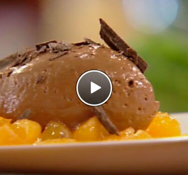 Chocolademousse met mandarijnencompote