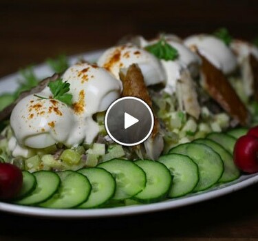 Huzarensalade met gerookte makreel