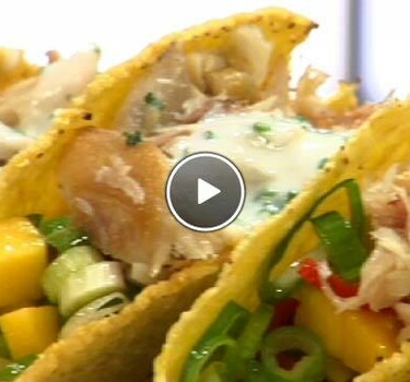 Taco met mango en makreel