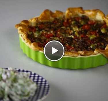 Spruitjesquiche met kerstomaten