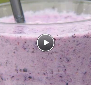 Blauwe bessen smoothie