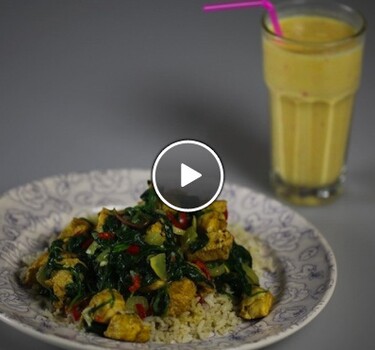 Kipcurry met Mango lassi