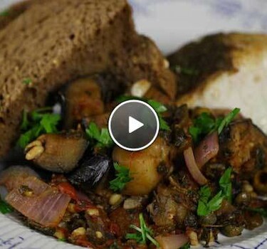 Vis in knoflookolie met caponata