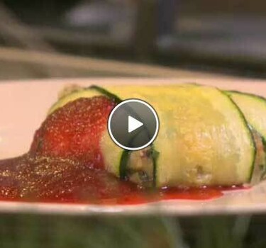 Courgettemedaillon met bietensaus