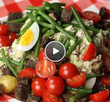 Krieltjes met tonijnsalade en haricots verts