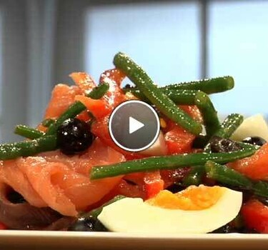 Salade Niçoise met gerookte zalm