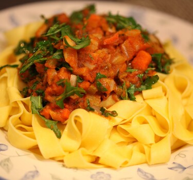 Pappardelle met venkel en worst