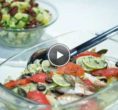 Rode Poon uit de oven met venkel en aardappelsalade