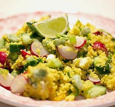 Couscous met abrikozen en geitenkaas