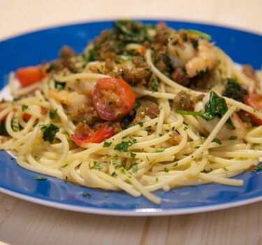 Spaghetti met jumbogarnalen