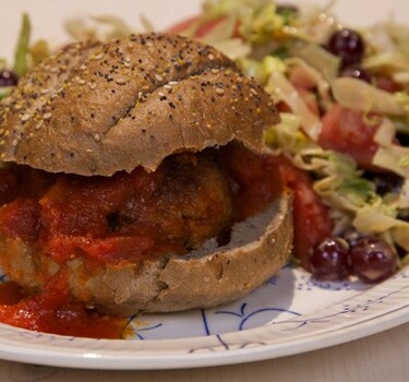 Spicy meatball sandwich