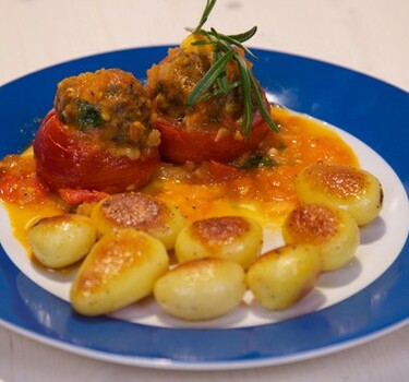 Tomaten gevuld met Provençaals gehakt