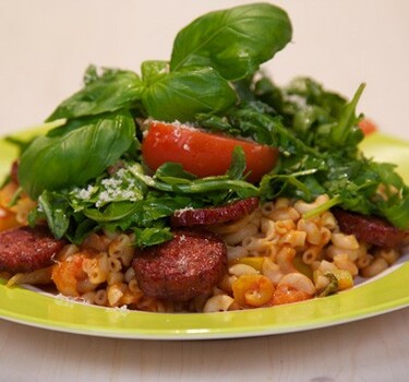 Pittige macaroni met chorizo