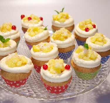Pina colada-cupcakes