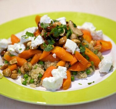 Quinoa met sinaasappel-komijnwortels