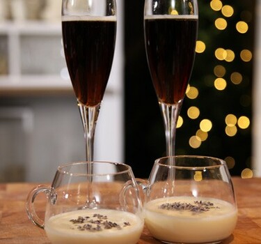 Alcoholvrije eggnog en Black velvet