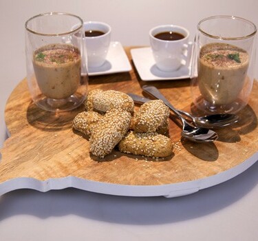 Biscotti regina (koninginnenkoekjes) e crema di ricotta al caffé (met ricottacrème)