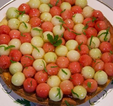 Meloenvlaai met mascarpone