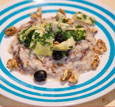 Risotto met gorgonzola en radicchio