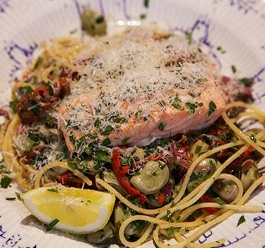 Spaghetti met Siciliaanse tuinbonen