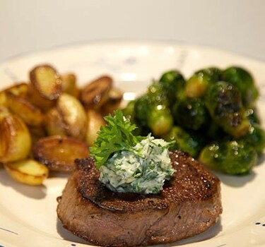 Steak in da house (kogelbiefstuk met krieltjes en zoete spruitjes)