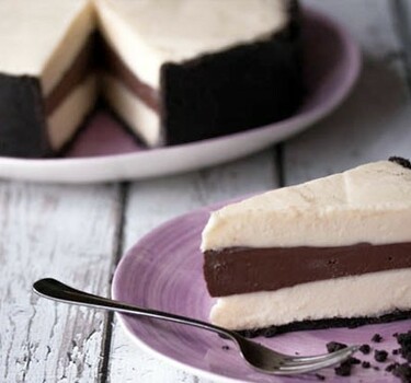 Dubbele chocolade cheesecake