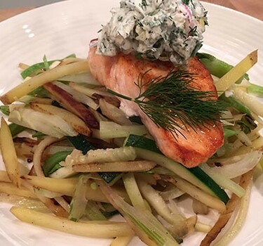 Zalm met kruidenroomkaas