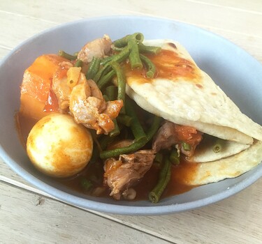 Roti met zoete aardappelen