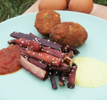 Gezonde nuggets en groentefriet