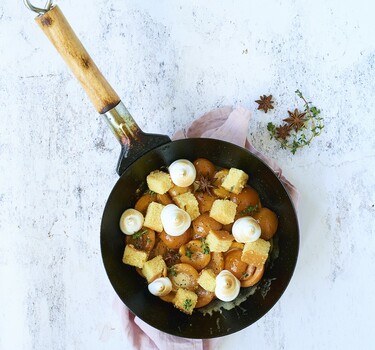 Abrikozenschepwok met schuim & cake uit Wokking Lekker