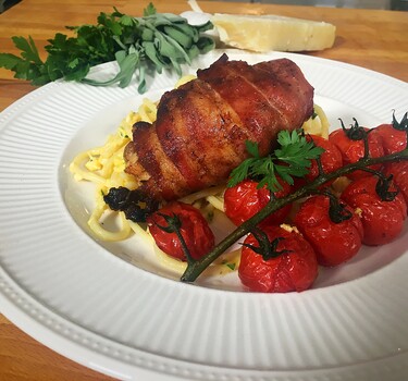 Saltimbocca spaghetti carbonara