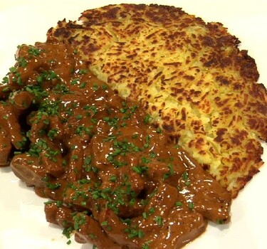 Züricher geschnetzeltes met rösti