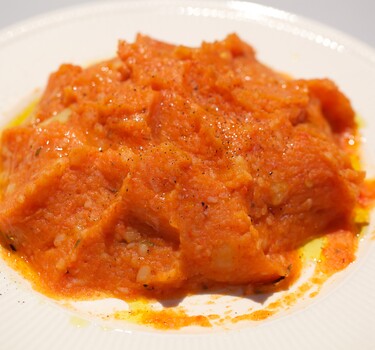 Geroosterde paprika-aardappelpuree