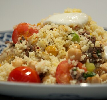 Marokkaanse couscous-ovenschotel