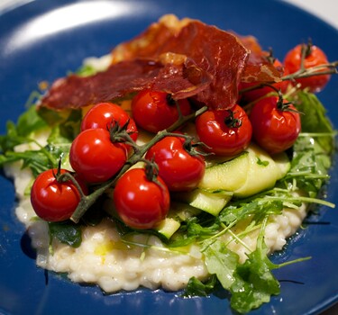 Risotto met krokante parmaham