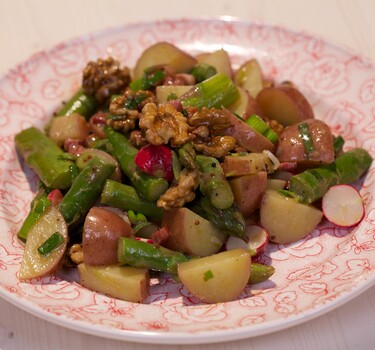 Rosevalsalade met mosterddressing