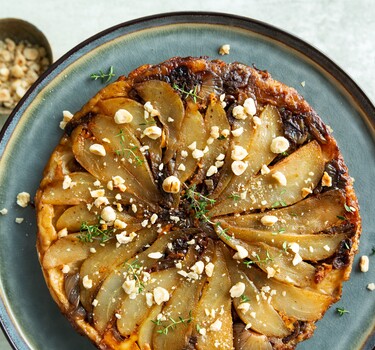 Tarte tatin met brie en peren